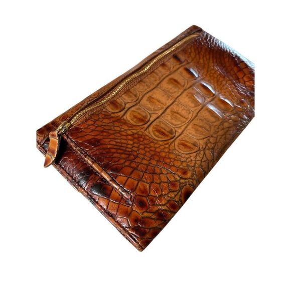 Brahmin Toasted Almond Leather Collection Crocodile Tri-fold Wallet - Picture 10 of 13